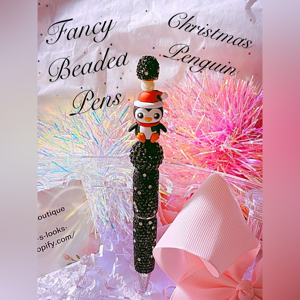 Christmas Penguin Pen/gifts ideas/Christmas season/santa hat/red scarf